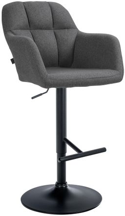 Clp Taburete De Bar Natoma En Tela Gris Oscuro Metal Negro Mate