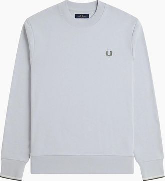 Fred Perry Mens Fred Perry Crew Neck Sweatshirt Dusky Blue/Ecru/Laurel Wreath Green - Grey - Size: 44