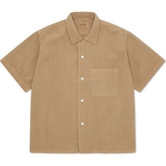 Fortela Bowling Inspired Short Sleeve Shirt in Dove Grey at Nordstrom, Size Medium Eu