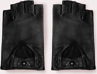 Seymoure Fingerless Italian Leather Driving Gloves in Black at Nordstrom, Size X-Large