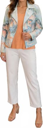 Insight Printed Metallic Jacket In Liquid Lakeside