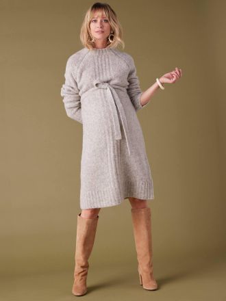 Envie de Fraise Strickkleid f&uuml;r Schwangerschaft und Stillzeit ENVIE DE FRAISE perlgrau