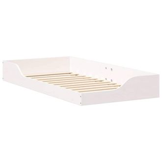 Berkfield Home Floor Bed Frame White 75 x 190 cm Solid pine wood