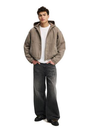 Cotton On Mens Cropped Hooded Bomber in Washed Chocolate at Nordstrom, Size Xx-Large