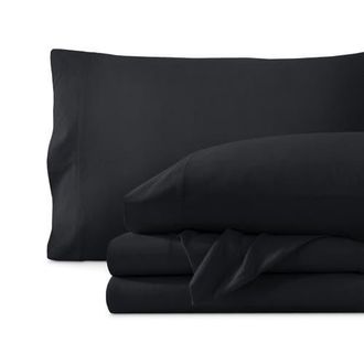 Bare Home Organic Cotton Jersey Sheet Set in Black at Nordstrom, Size Twin X-Long