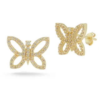 Glaze Jewelry Sterling Silver Open Work Butterfly Studs