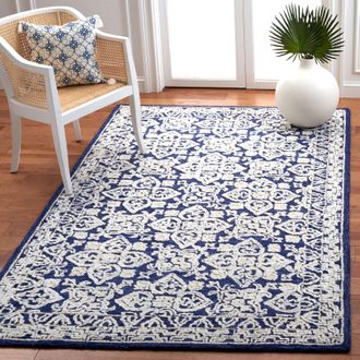 Safavieh Aspen Hand Made Area Rug, Navy / Ivory Traditional Style Non-Shedding