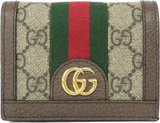 Gucci Beige Brown Gg Supreme Leather Wallet (Bi-Fold) (Pre-Owned)