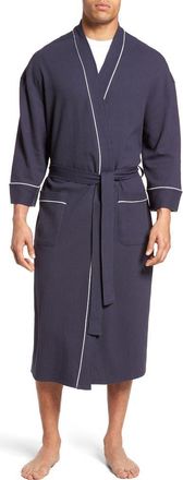 Majestic International Waffle Knit Robe in Navy at Nordstrom, Size 3Xlt