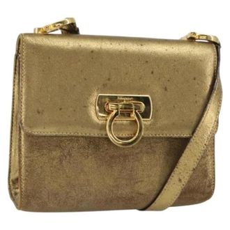 Ferragamo Pre-owned Cross Body Bags, female, Yellow, Size: ONE SIZE Pre-owned Leather Shoulder Bag