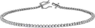 LuvMyJewelry Amora 1 Ct Lightweight 10K Gold Lab Grown Tennis Bracelet in 10K White Gold at Nordstrom, Size 7