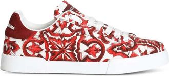 Dolce & Gabbana Sneakers Dolce & Gabbana Portofino in tela con stampa maioliche