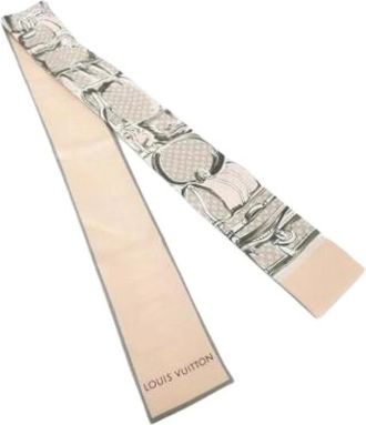Louis Vuitton Pre-owned Scarves, female, Beige, Size: ONE SIZE Pre-owned Vintage Silk Scarf