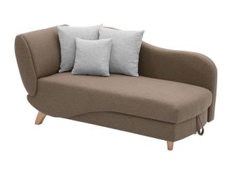 Vente-Unique Div&aacute;n (&aacute;ngulo derecho) convertible de tela marr&oacute;n con arc&oacute;n PENELOPE