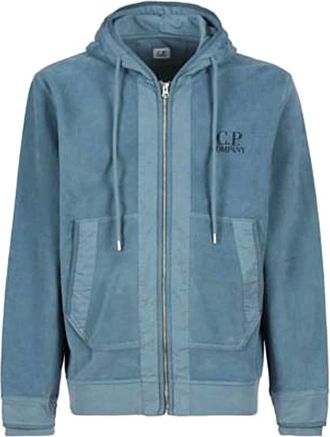 C.P. Company C.p. Company, Heren, Sweatshirts & Hoodies, Blauw, Maat: XS Katoen