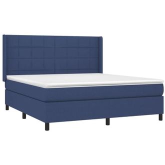 vidaXL Vidaxl - Cama Box Spring Con Colch&oacute;n Tela Azul 180x200 Cm