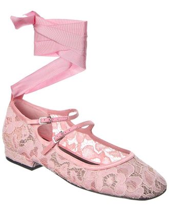 Sergio Rossi Lace & Satin Flat
