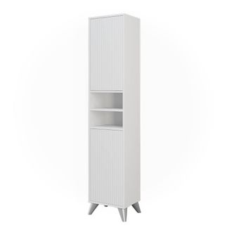 Vicco Armario De Ba&ntilde;o Leano, Blanco, 38 X 180 Cm Con 2 Puertas
