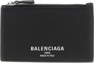 Balenciaga Portacarte con logo e zip - Nero