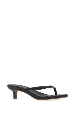Tkees Womens Black Leather Julia Thong Mules Sable Sandali Sandal