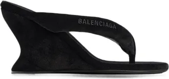 Balenciaga Gaeta Wedge Thong In Black