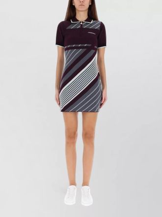 Casablanca diagonal stripe knit tennis polo dress