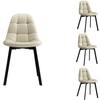 Moloo Silla de terciopelo blanco y metal negro (x4)