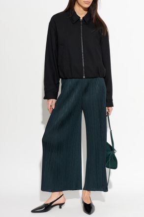 Pleats Please Issey Miyake Pleated Trousers, Womens, Green
