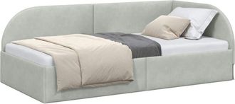 vidaXL Estructura De Cama En Esquina Gris Claro 90 Cm X 190 Cm Vidaxl