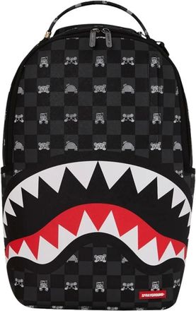 Sprayground Mochila con Car&aacute;cter Asom&aacute;ndose a Cuadros - Bags - unisex - Negro - ONE SIZE