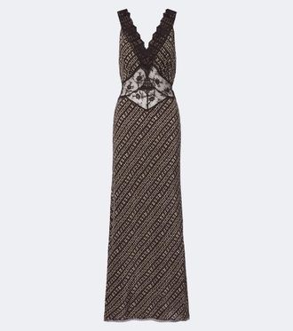 Sir. Astrid lace-trimmed printed gown