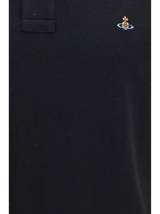 Vivienne Westwood Cotton Piqu&eacute; with Striped Trim Polo Shirt - Black