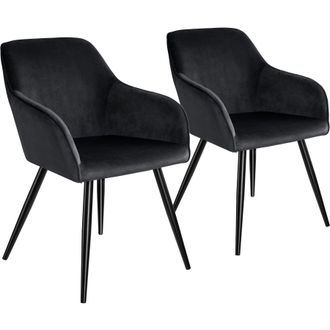 TecTake Dining Chair Marilyn Set Of 2 - Black | Size: 2 Pack