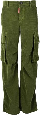 Dsquared2 broek - Dames - Straight fit broeken - Groen - XS - Katoen - Broeken