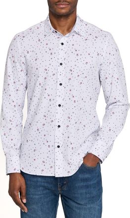 ConStruct Wreath And Ornament Woven Long Sleeve Basic in White/red at Nordstrom, Size Xx-Large