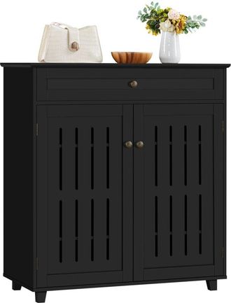 Yaheetech Yaheetech - Mueble Zapatero De 2 Puertas Armario De 4 Niveles Para Zapatos Mueble Auxiliar Con Caj&oacute;n Y Estantes Ajustables Para Entrada De Sal&oacute;n 78 X 