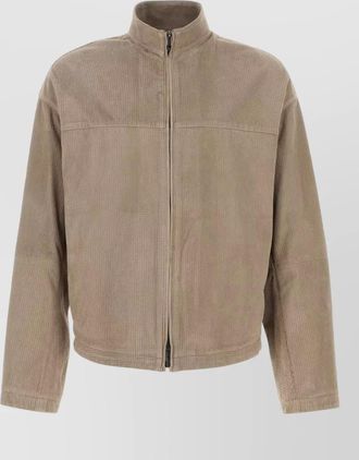 Emporio Armani suede jacket corduroy texture high collar