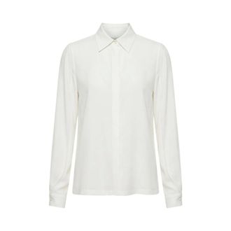 PESERICO Silk Crepe de Chine Shirt - female - Peserico - Shirts - White - XL - Blouses & Shirts