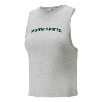 Puma (WMNS) PUMA Team Tank Top Logo Grey 622575-04