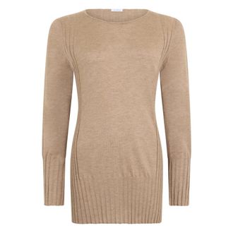 Malo Dames, Truien, Beige, Maat: S Leer