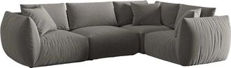 MICADONI Modulares 4-Sitzer Design Ecksofa Chris mit Eckteil rechts - Samtbezug