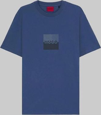 HUGO BOSS Mens HUGO Dusplit T-Shirt, Medium Blue - Navy - Size: 38
