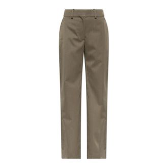 Victoria Beckham Tailored Straight Leg Trouser - Dames - Straight fit broeken - Groen - XS - Wol - Broeken
