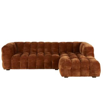 Maisons du monde Sof&aacute; nube de &aacute;ngulo derecho 4/5 plazas de tela aterciopelada color bronce