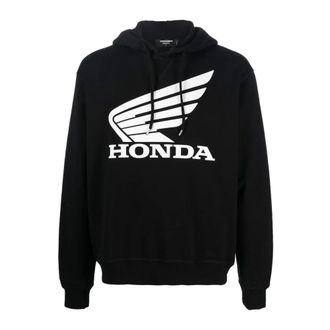Dsquared2 Hoodies & sweatvesten, Heren, Zwart, M, Katoen, Honda Cool Hoodie