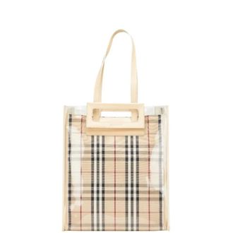 Burberry Pre-owned Tote Bags, female, Beige, Size: ONE SIZE Pre-owned Canvas Shoulder Bag