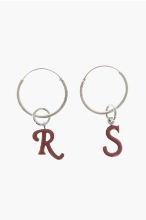 Raf Simons Metal Hoop Earrings with Monogram size One Size