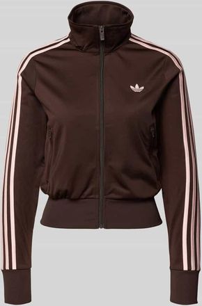 adidas Originals Regular Fit Sweatjacke mit Logo-Stitching in Schoko, Gr&ouml;&szlig;e XL