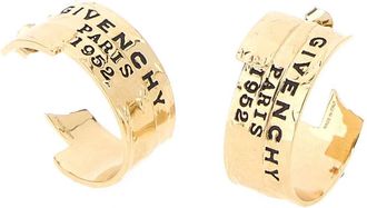 Givenchy Womens Gold Metal Tape Earrings Anticgolden