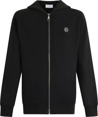 Philipp Plein Zip Hoodie Basic - Heren - Vesten met rits - Zwart - 2XL - Katoen - Hoodies & sweatvesten
